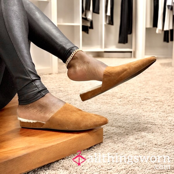 Madewell The Suede Kasey Mule W/ Faux Fur (Tan)