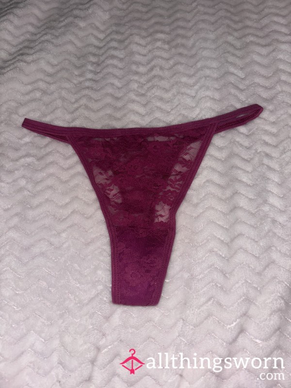 Magenta Pink Lace Thong