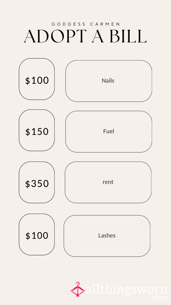 Make Yourself Useful To Goddess: Adopt A Bill