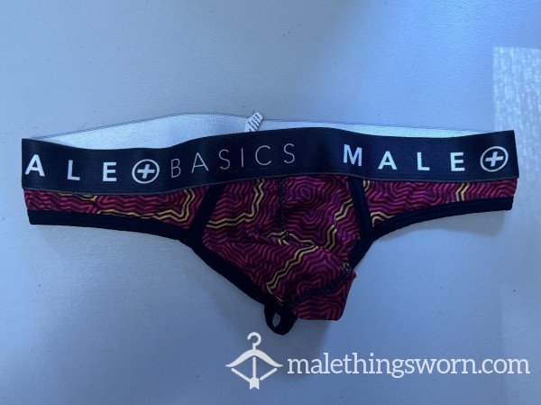 Male Basics Red And Yellow Wavy Line G String