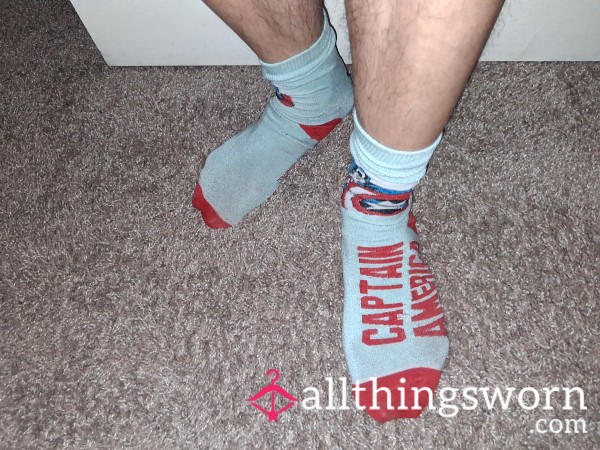 Male Socks Captain America Worn Outt