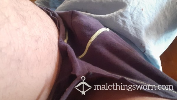 Man's Long Worn And C*m-stained Underwear With Holes In It