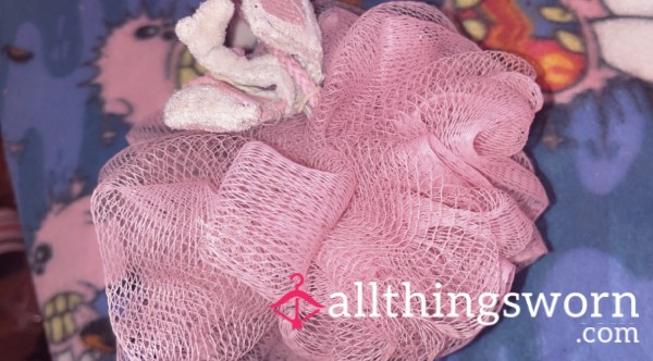 Marie Aristocats Pink And White Kitty Loofah VERY USED AND WELL LOVED 🌸💖