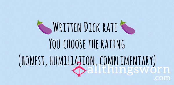 Detailed Written, Marks Out Of 10 D*ck Rate W