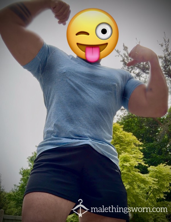 MARL BLUE FLEX 💪🏽TEE SWEATED ARMPIT SKUNK NO DEODORANT 💪🏽💧💧💧📦👃🏽🤪
