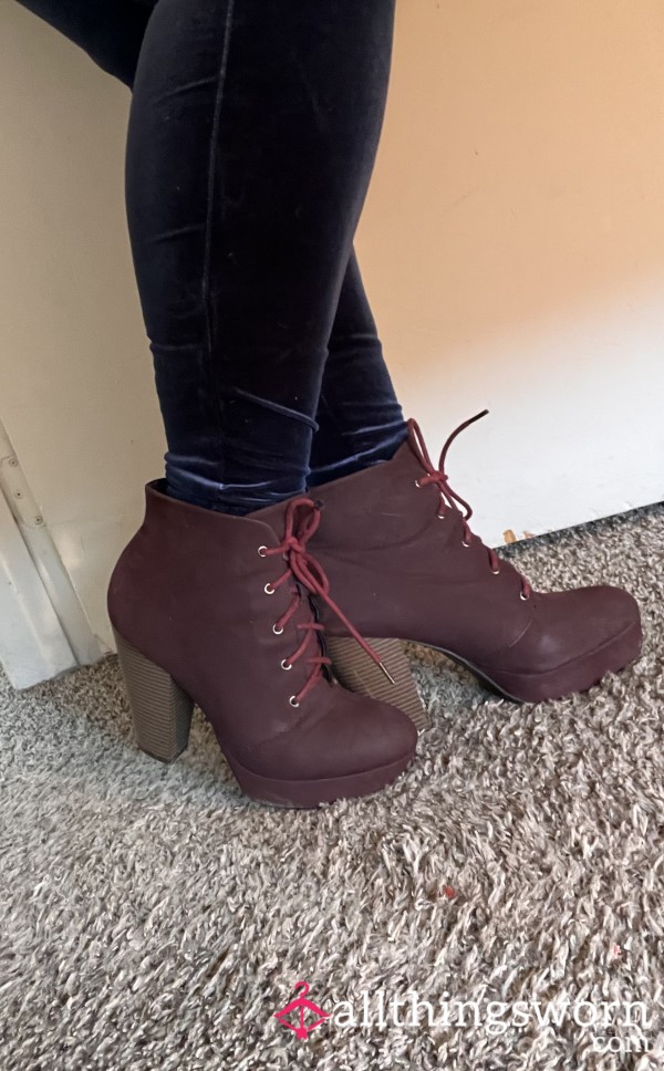 Maroon Ankle Boots