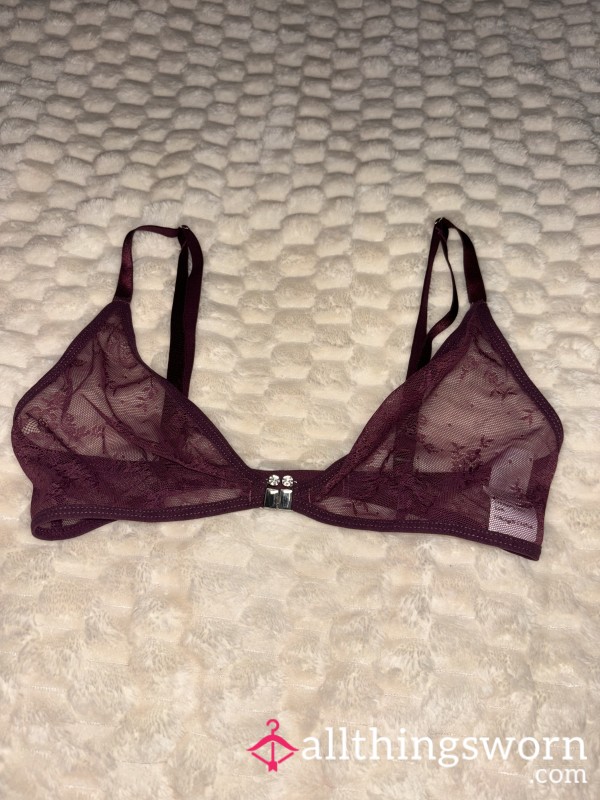 Maroon / Dark Purple Lace Bralette