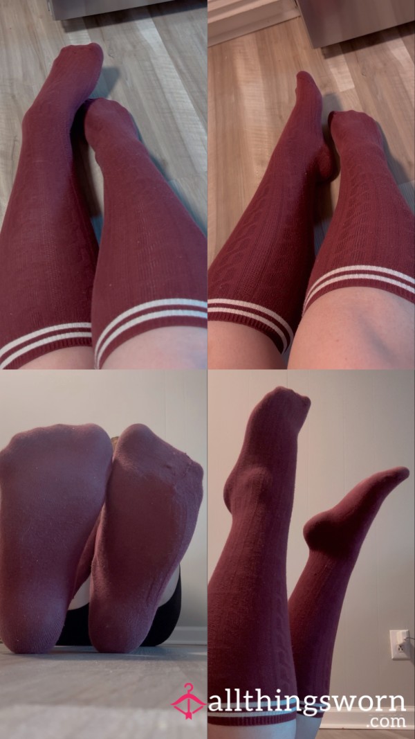 Maroon Knee-high Socks