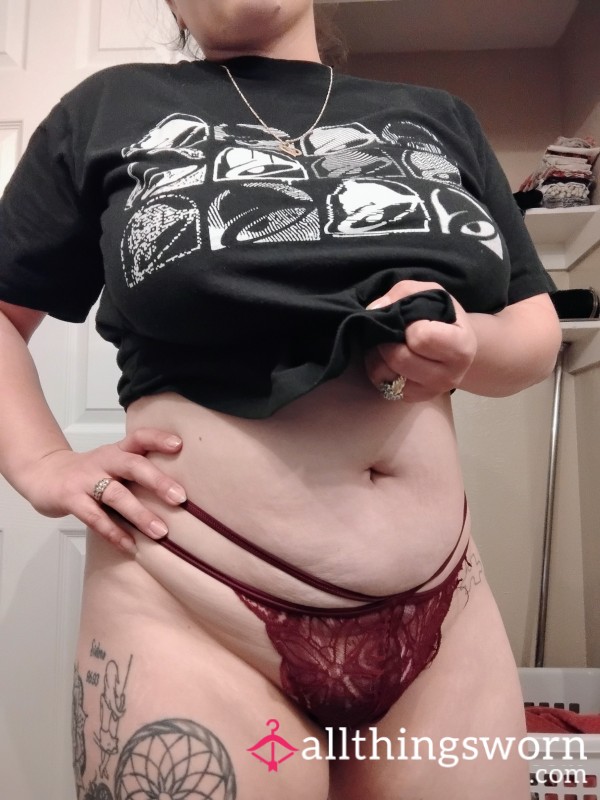 Maroon Lacy G String