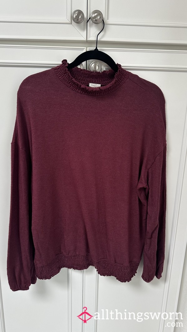 Maroon Long Sleeve Soft Sweater