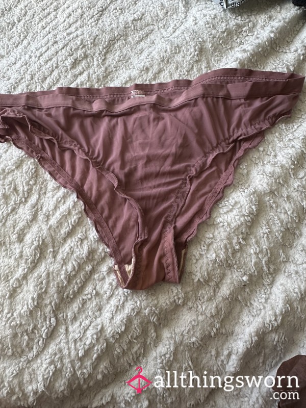 Maroon Mesh Panties