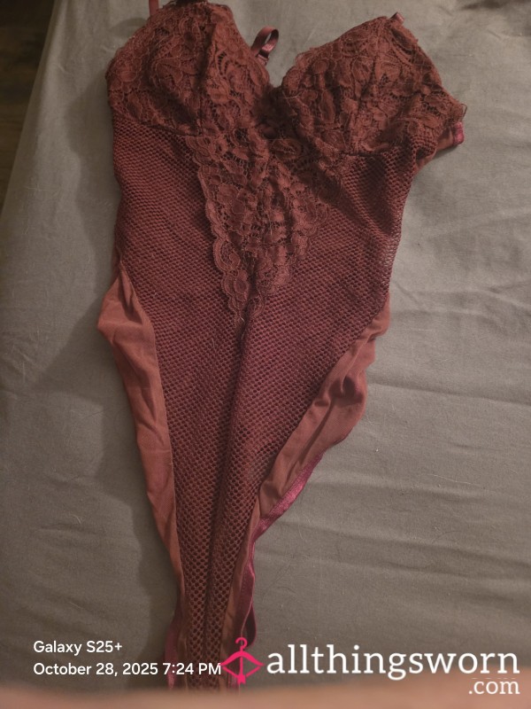 Maroon One Piece Snaps At The Crotch!