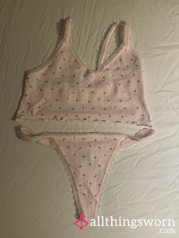 Matching Baby Pink Crop & Thong