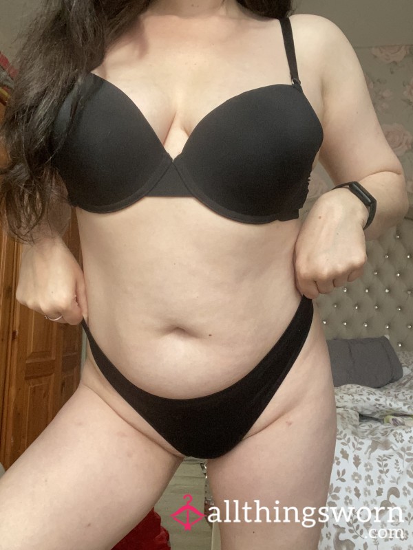 Matching Black Lingerie Under My Waitress Uniform