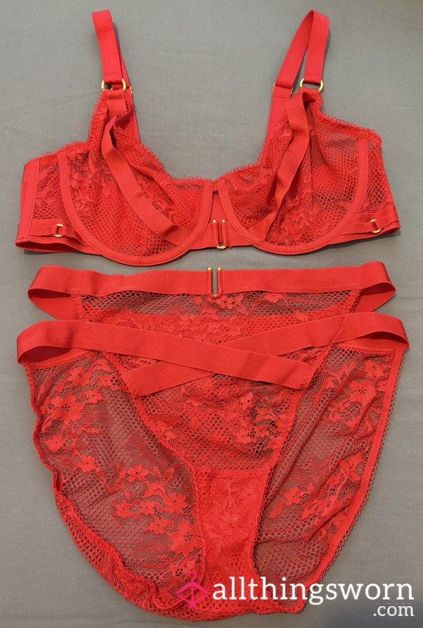 Worn Lingerie Set - Bright Pink