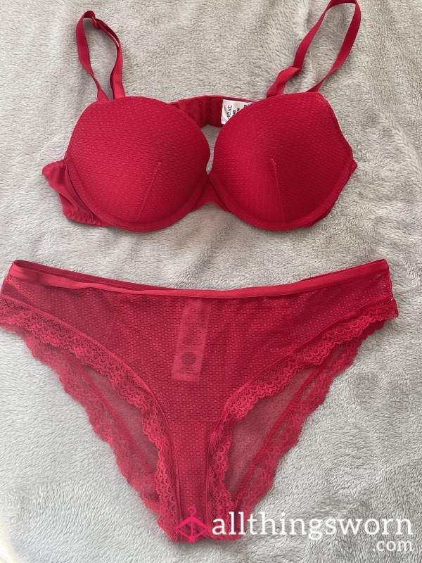 Matching Luxury S**y Red Bra And Panties Set