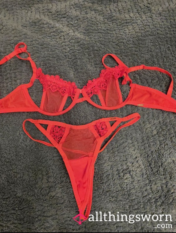 Matching Red Bra And G-String