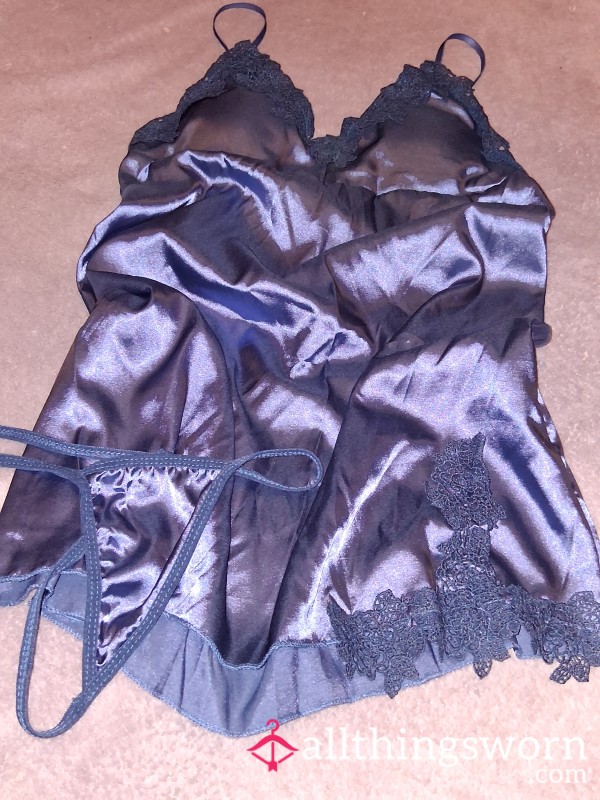 💜 Stunning Purple Satin Nightwear Matching Set 💜
