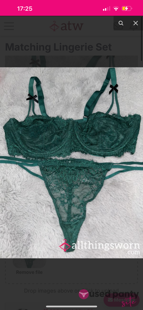 Matching Used Green Lingerie Set
