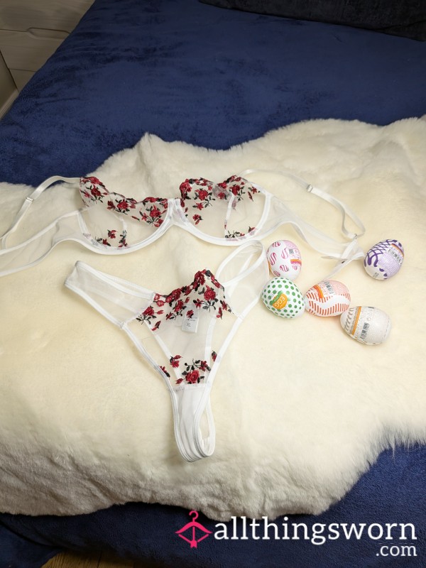 Matching White Bra And Panty Set