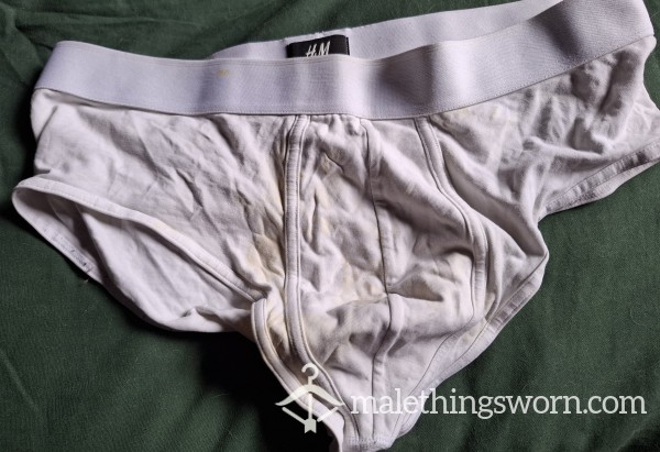 Mates White C*m Rag Briefs