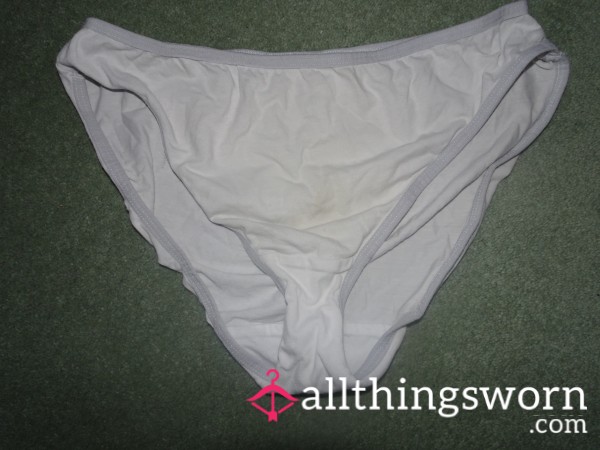 Mature TV's Very Little Tight White Panties - Slightly Stained