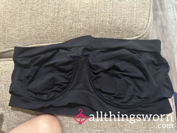 Mature Womans Underwire Strapless Bra Worn