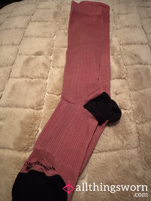 Mauve Colored Compression Socks