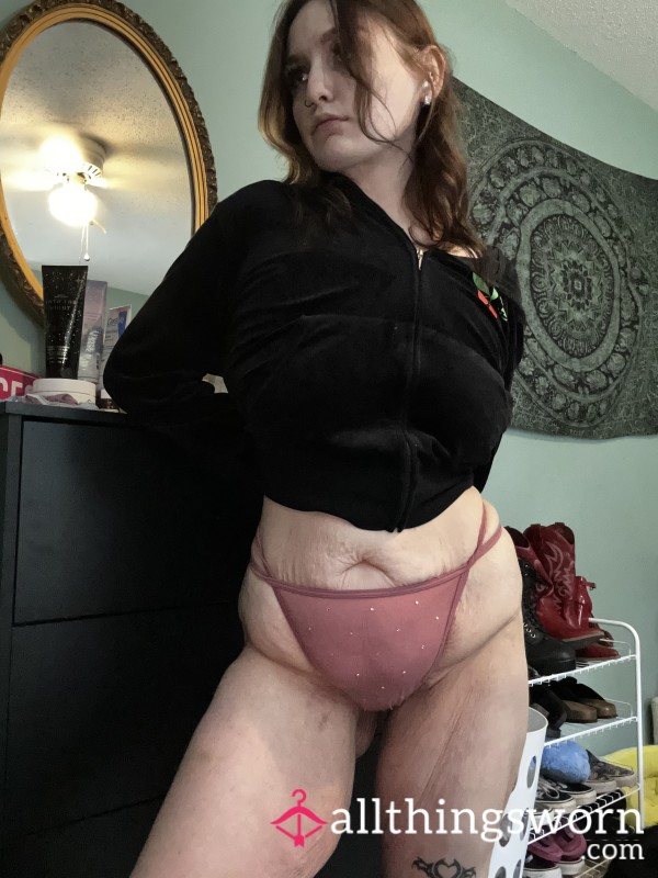 Mauve Pink Bedazzled Thong ( VS )