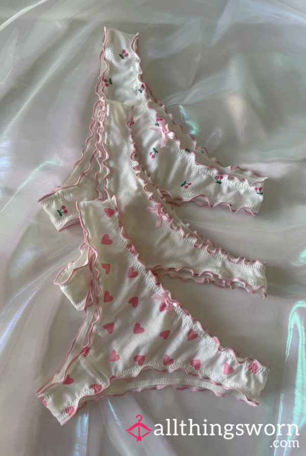 (⭒•͈ 𓎺 •͈ ) Cute White And Pink Panties ♡