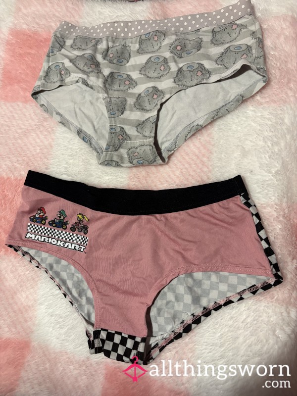 Me To You Grey Teddy Bear Or Pink Black White Mario Kart Pants Pick A Pair Worn On My Size 6 Little Bu*t An Creamy Pu**y Vacuum Sealed