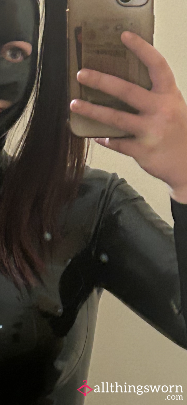 Me Wearing A Latex Catsuit And Latex Mask With Hair Holes🖤🥀