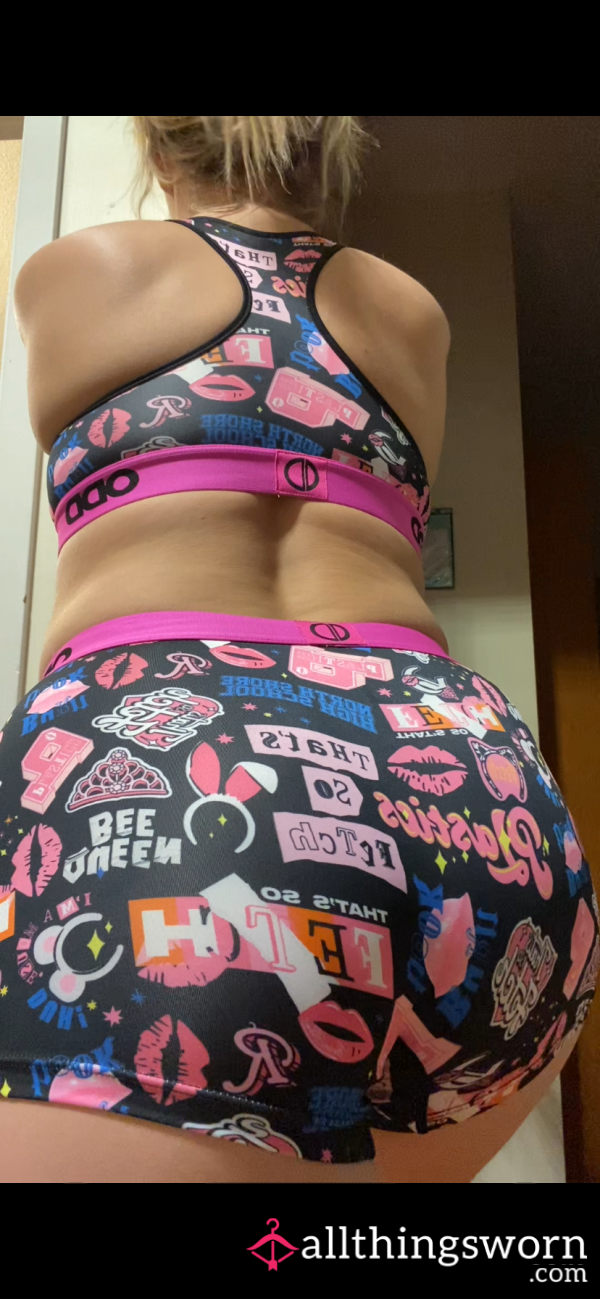 Mean Girl’s Themed Matching Sports Bra And Boy Short Set