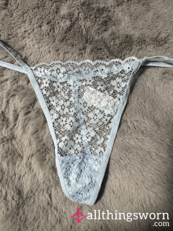 Med Light Blue Lace Gstring