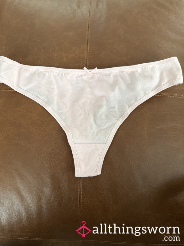 Med Light Pink Cotton Thong