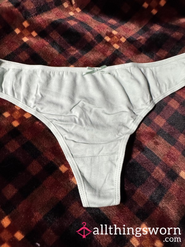 Medium Mint Cotton Thong