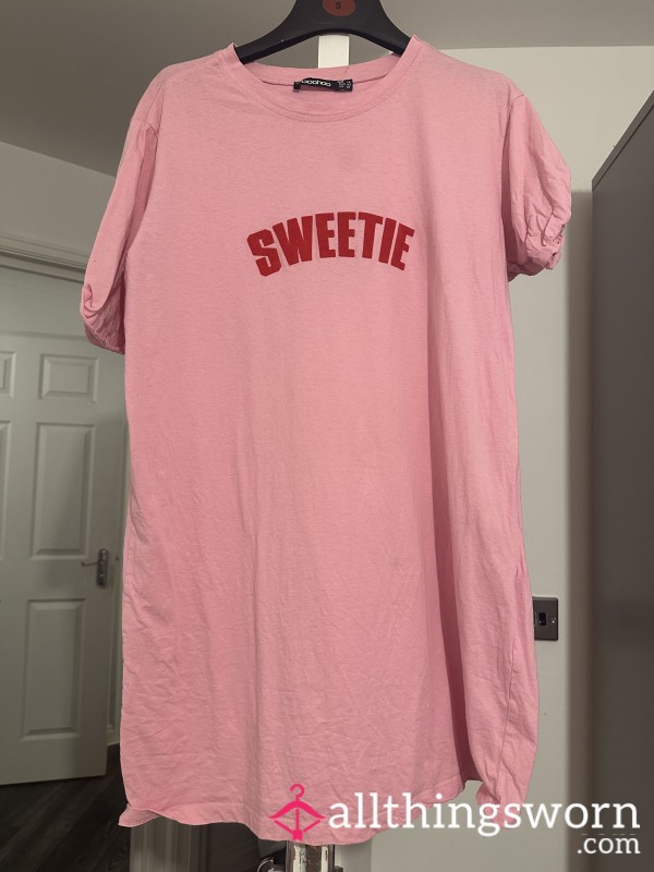 Medium Sized Pink T-shirt Dress