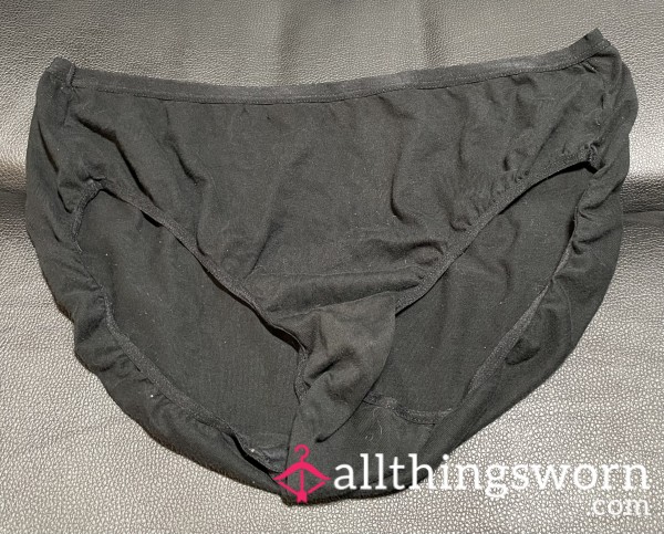 Medium Stretched Out Black And Bleached Panties