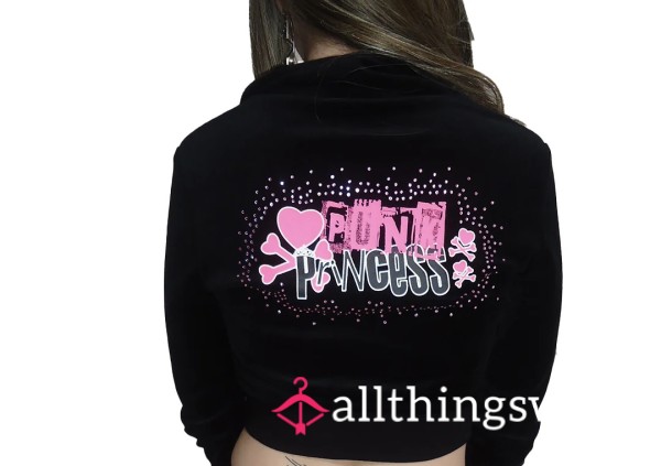 (Medium/Large) PUNK PRINCESS HNO Manor Tracksuit TOP ONLY Velour Y2K Cropped Hoodie Jacket 💖💋