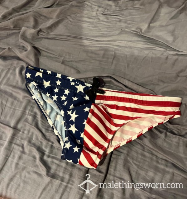 Mens American Flag Swim Briefs