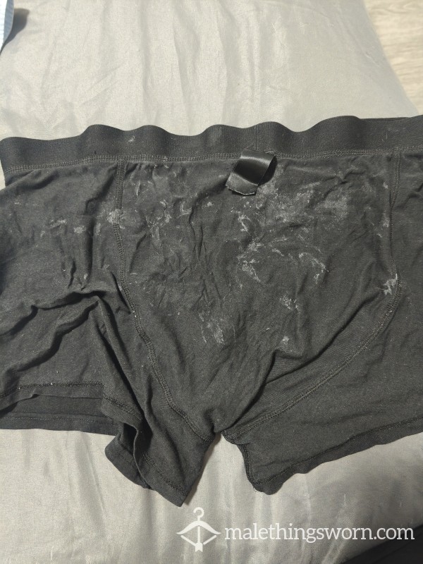 Mens Black Boxers Used By Me And My Goddess To Clean Up. Adding To It Daily