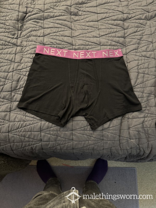 Mens Black Next Truck Boxer Shorts XL With Pink Waist