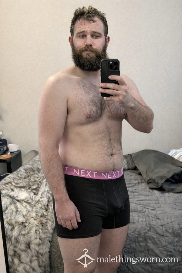 Mens Black Next Truck Boxer Shorts XL With Pink Waist