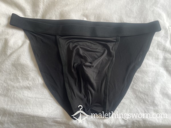 Mens Black Silky Breif