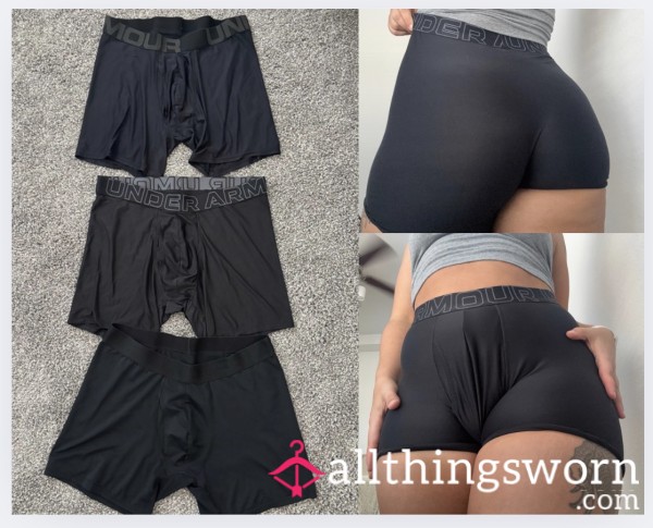Men’s Black Under Armour Boxer Briefs (Lg)