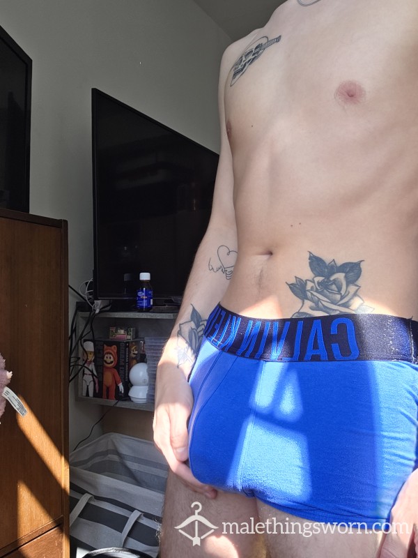Mens Blue CK Boxers Small USED