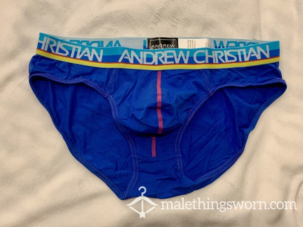 Mens Blue Andrew C Face Hugger Briefs  😈