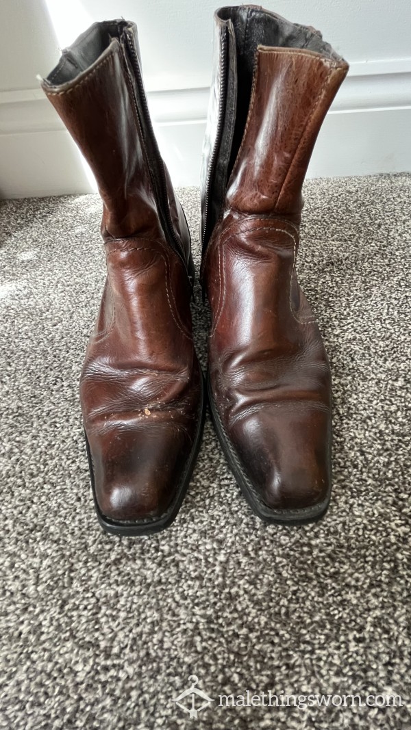 Men’s Brown Leather Boots UK Size 10