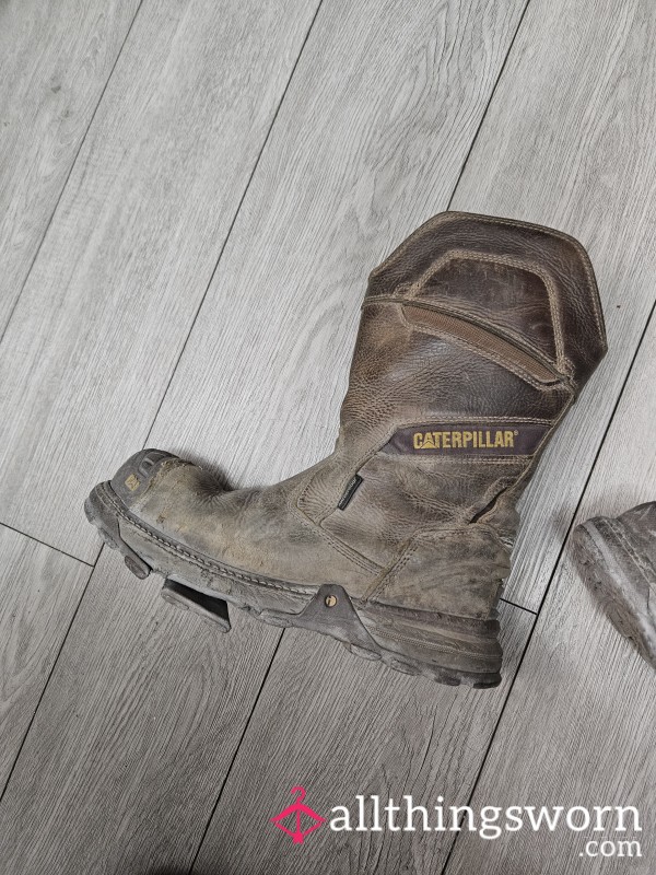 Mens Dirty Well Worn Work Boots