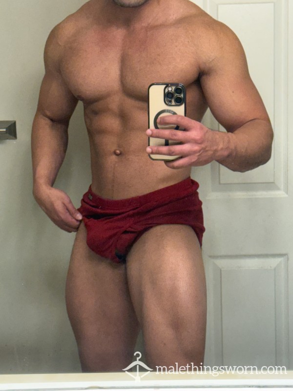 Men’s Gym Sweaty Red Briefs